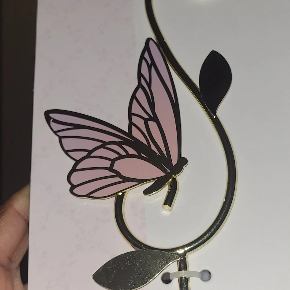 Butterfly Wreath Hanger in Gold and Pink